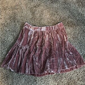 Madewell Mauve Velvet A-Line Skirt
